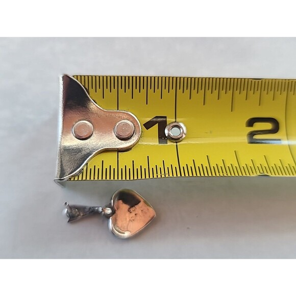 925 Sterling Silver Marcasite Dangling Heart Shaped Pierced Earrings Vintage - Picture 8 of 10